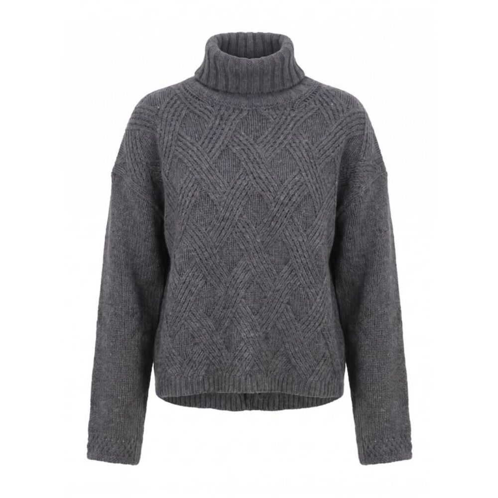 Twin Set Women Turtleneck Sweater With Woven Detail
